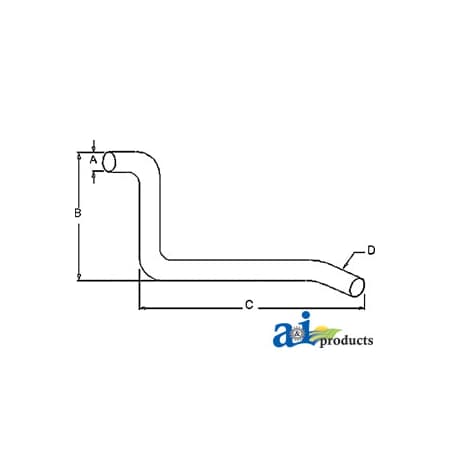 A & I Products Exhaust Pipe 54" x1.5" x1.5" A-184209M2